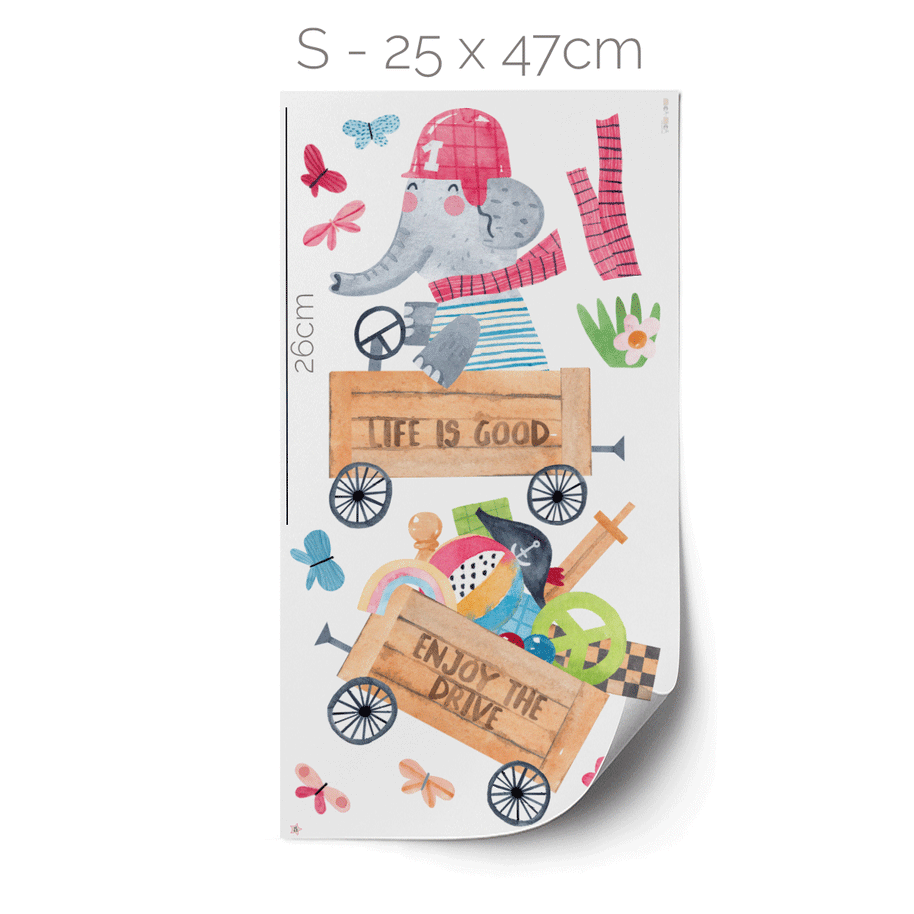 Animal wall stickers - 'Life is good' Elephant