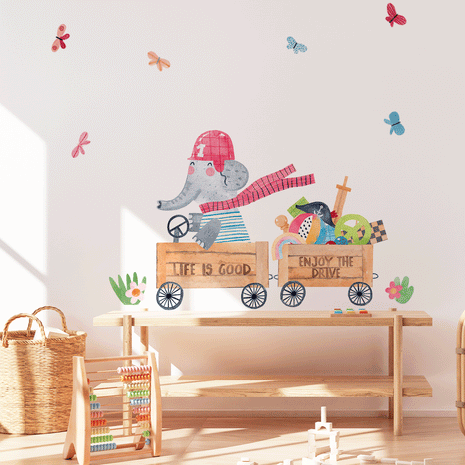 Animal wall stickers - 'Life is good' Elephant