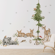 Woodland wall stickers - Magical forest - raccoons