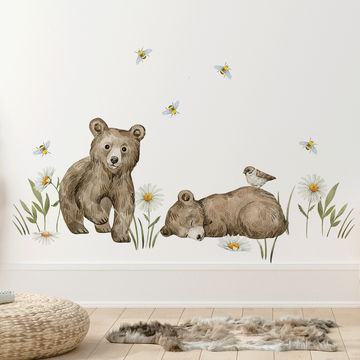 Wandtattoo Waldtiere - Magischer Wald - Bären
