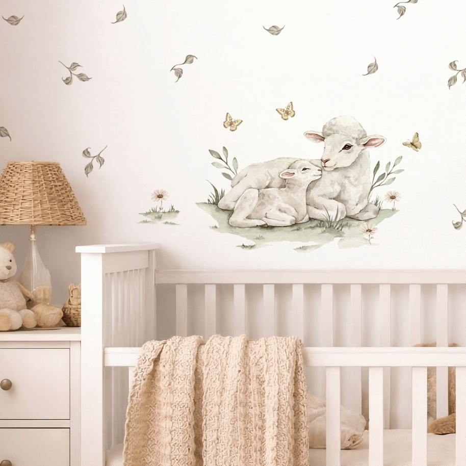 Wandtattoo Landtiere - Magischer Bauernhof - Schafe