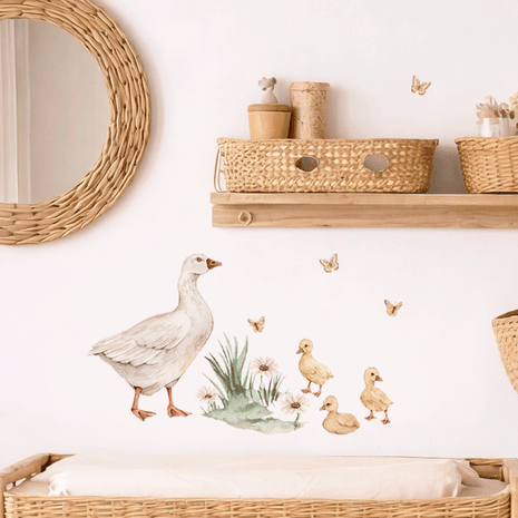 Wandtattoo Landtiere - Magischer Bauernhof - Gänsefamilie