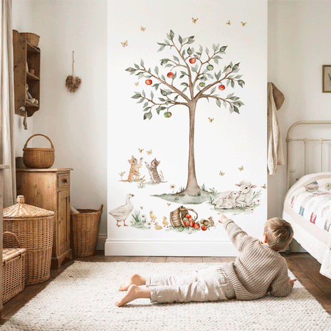 Wandtattoo Landtiere - Magischer Bauernhof - Komplettset