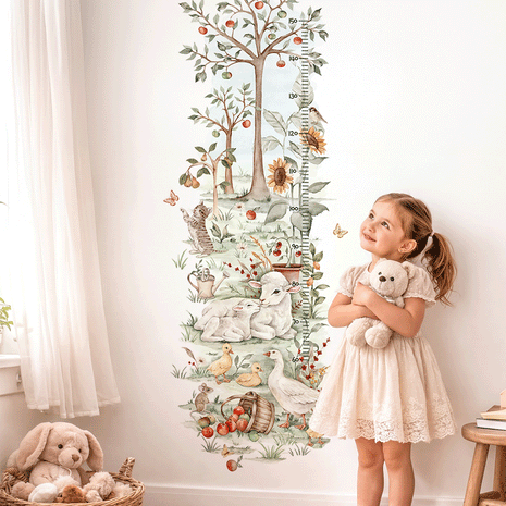 Height chart wall sticker - Magical farm growth chart