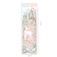 Height chart wall stickers - Unicorn dreams growth chart (peach)