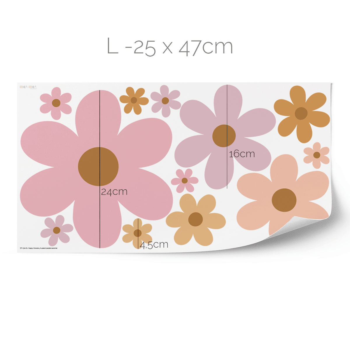 Flower wall stickers - Happy blooms (caramel-pastel shades)