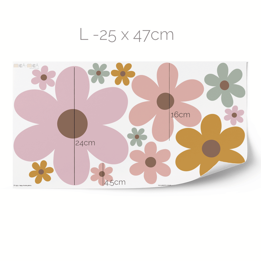 Flower wall stickers - Happy blooms (earthy tones)