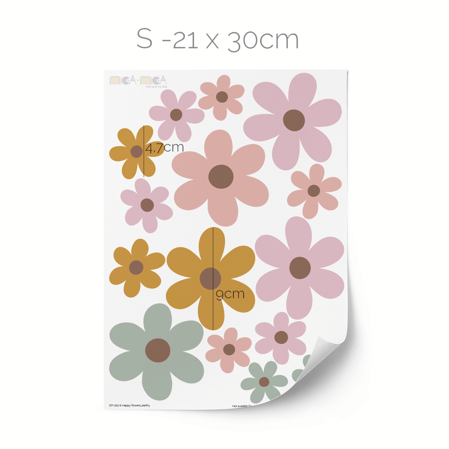 Flower wall stickers - Happy blooms (earthy tones)