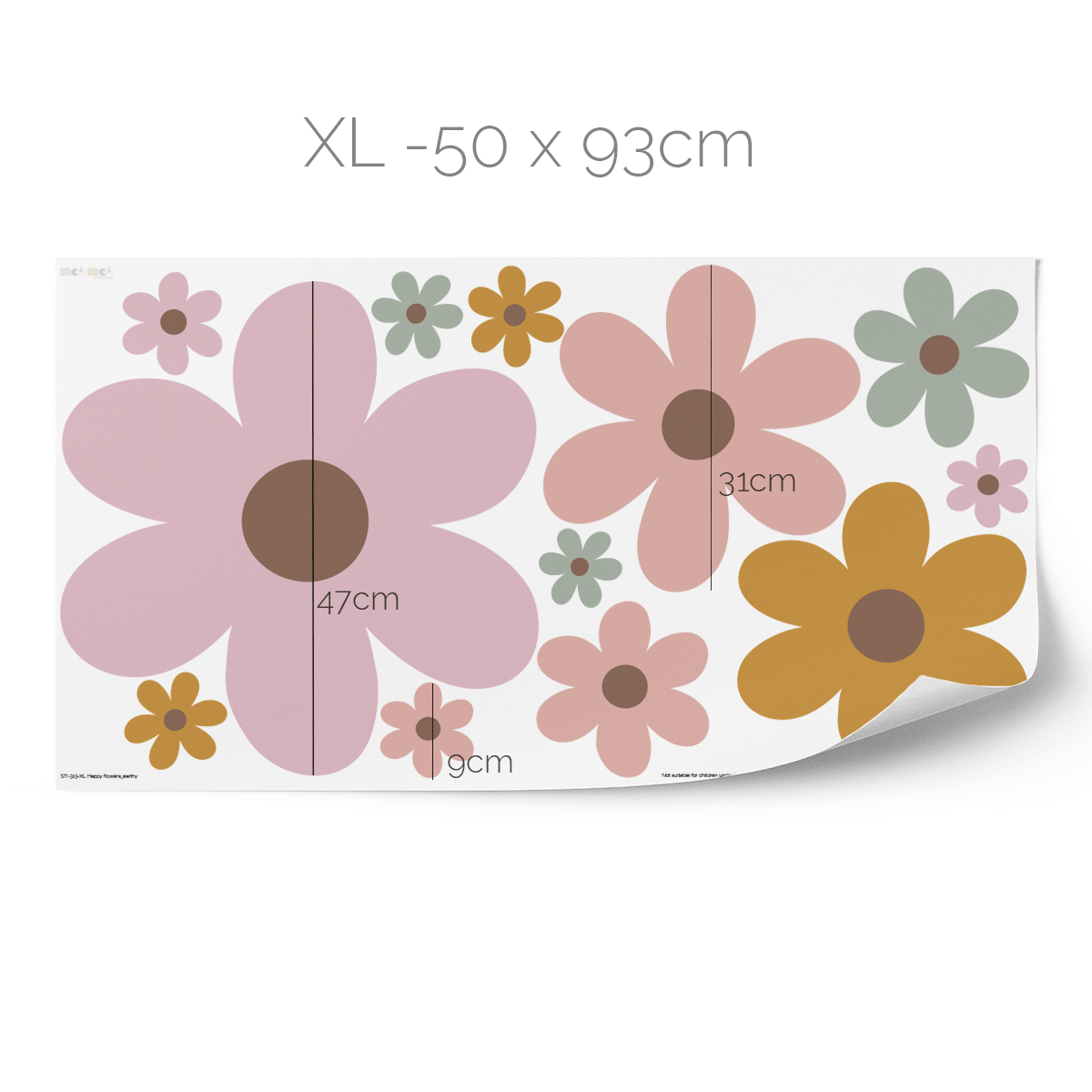 Flower wall stickers - Happy blooms (earthy tones)