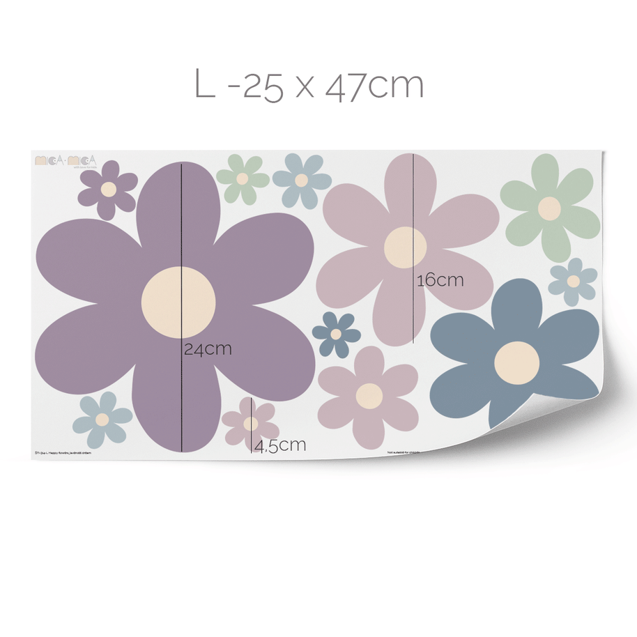 Flower wall stickers - Happy blooms (lavendel dream)