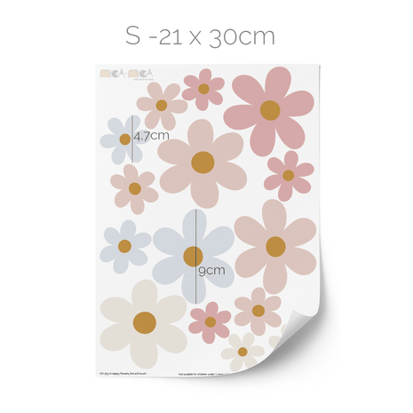 Flower wall stickers - Happy blooms (the soft touch)