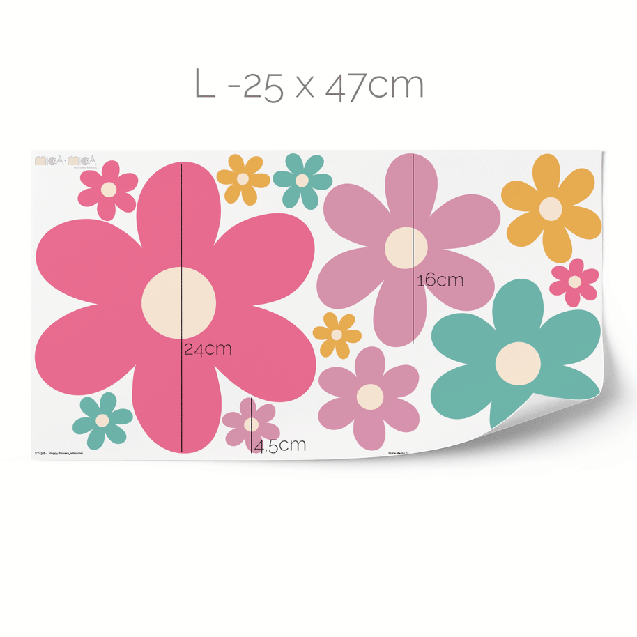 Flower wall stickers - Happy blooms (retro chic)