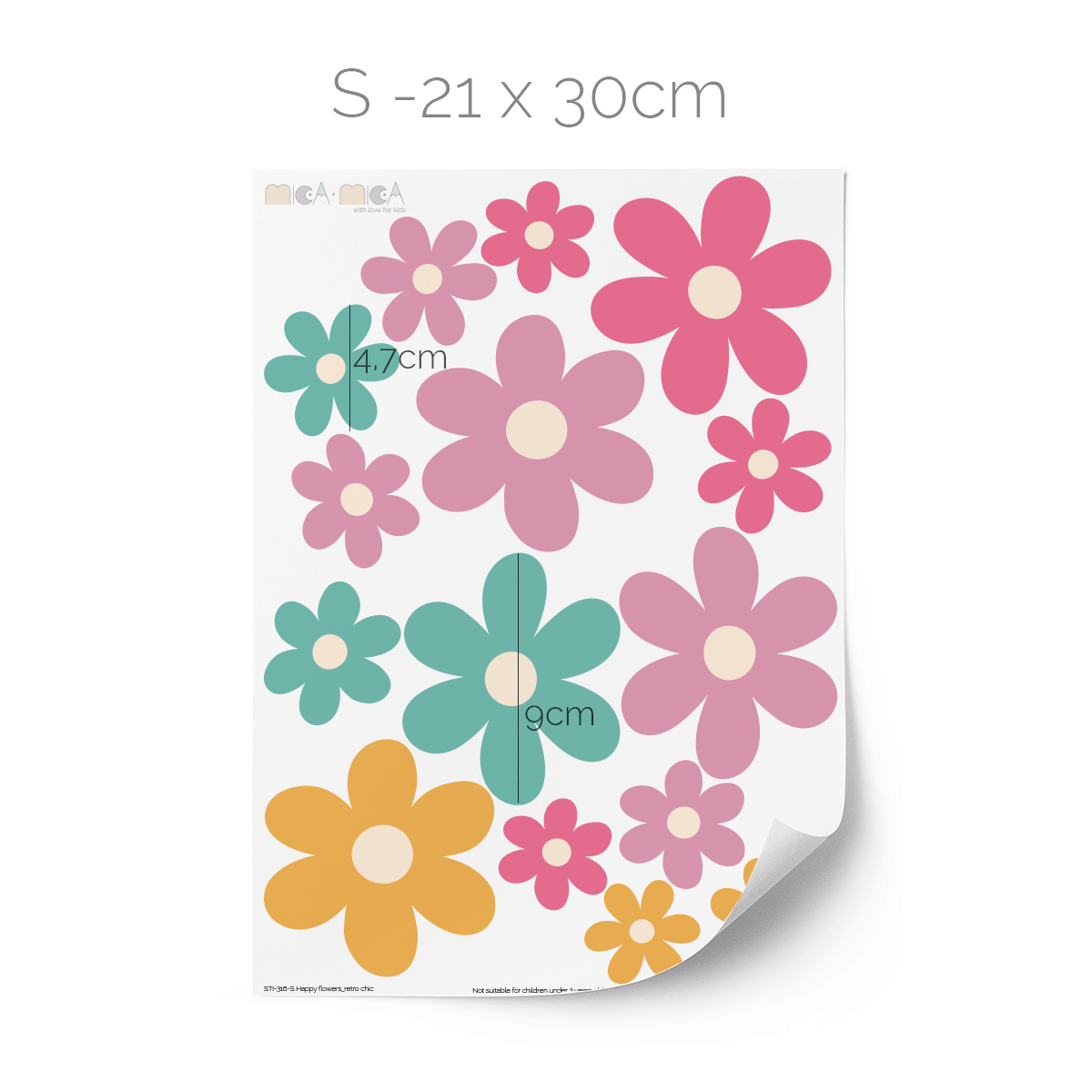 Flower wall stickers - Happy blooms (retro chic)