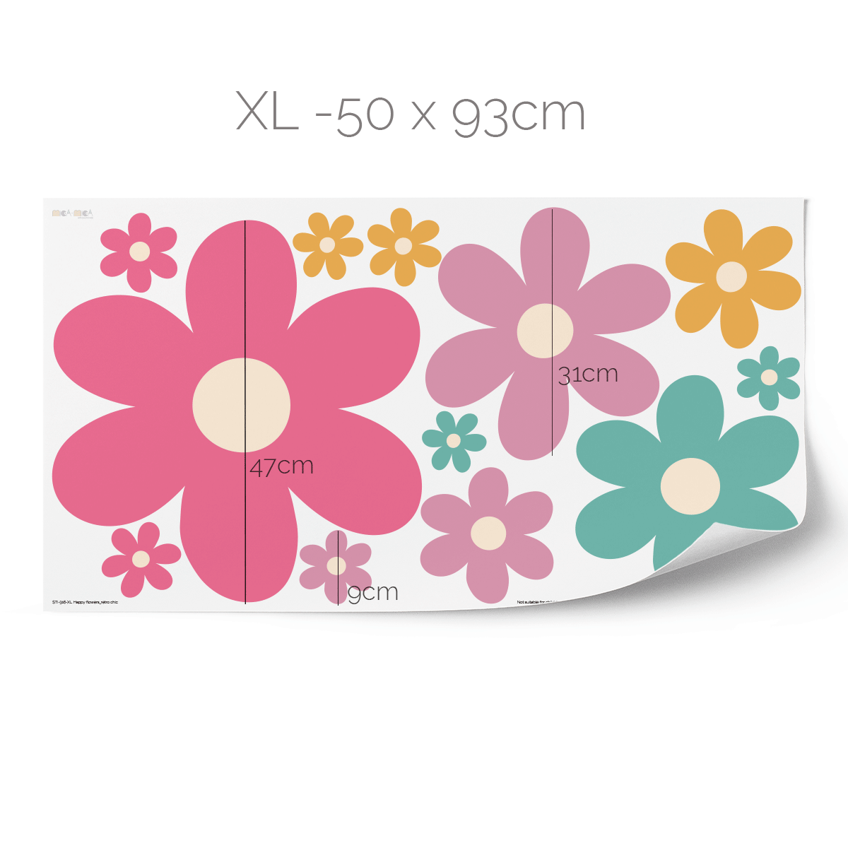 Flower wall stickers - Happy blooms (retro chic)