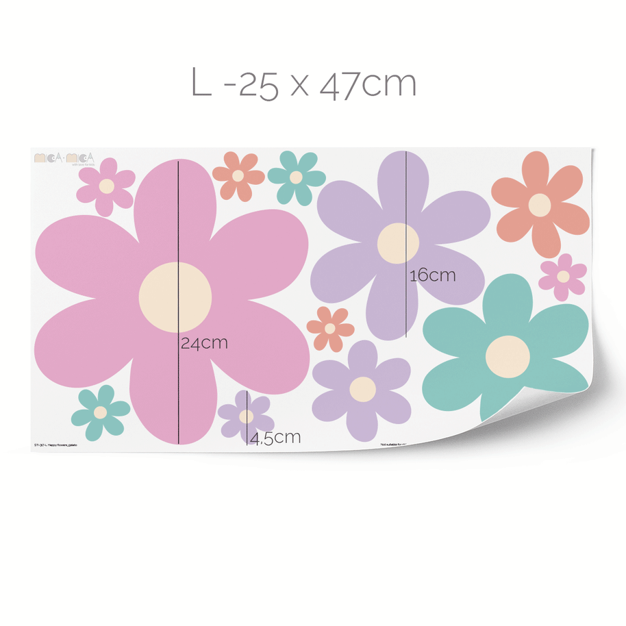 Wandtattoo Blumen - Fröhliche Blüten (Gelato)