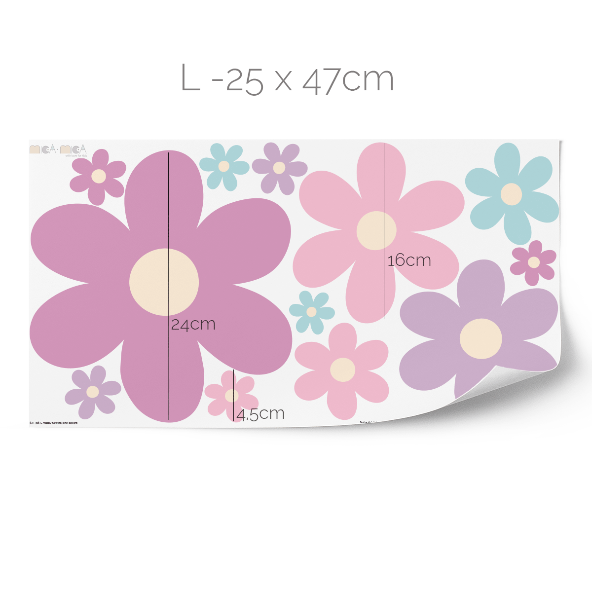 Flower wall stickers - Happy blooms (pink delight)