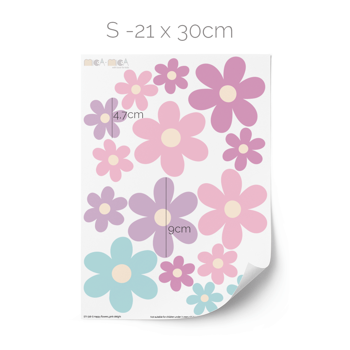 Flower wall stickers - Happy blooms (pink delight)