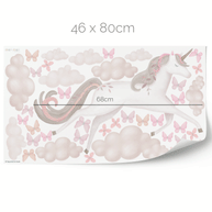 Unicorn wall stickers - Magical unicorn on clouds