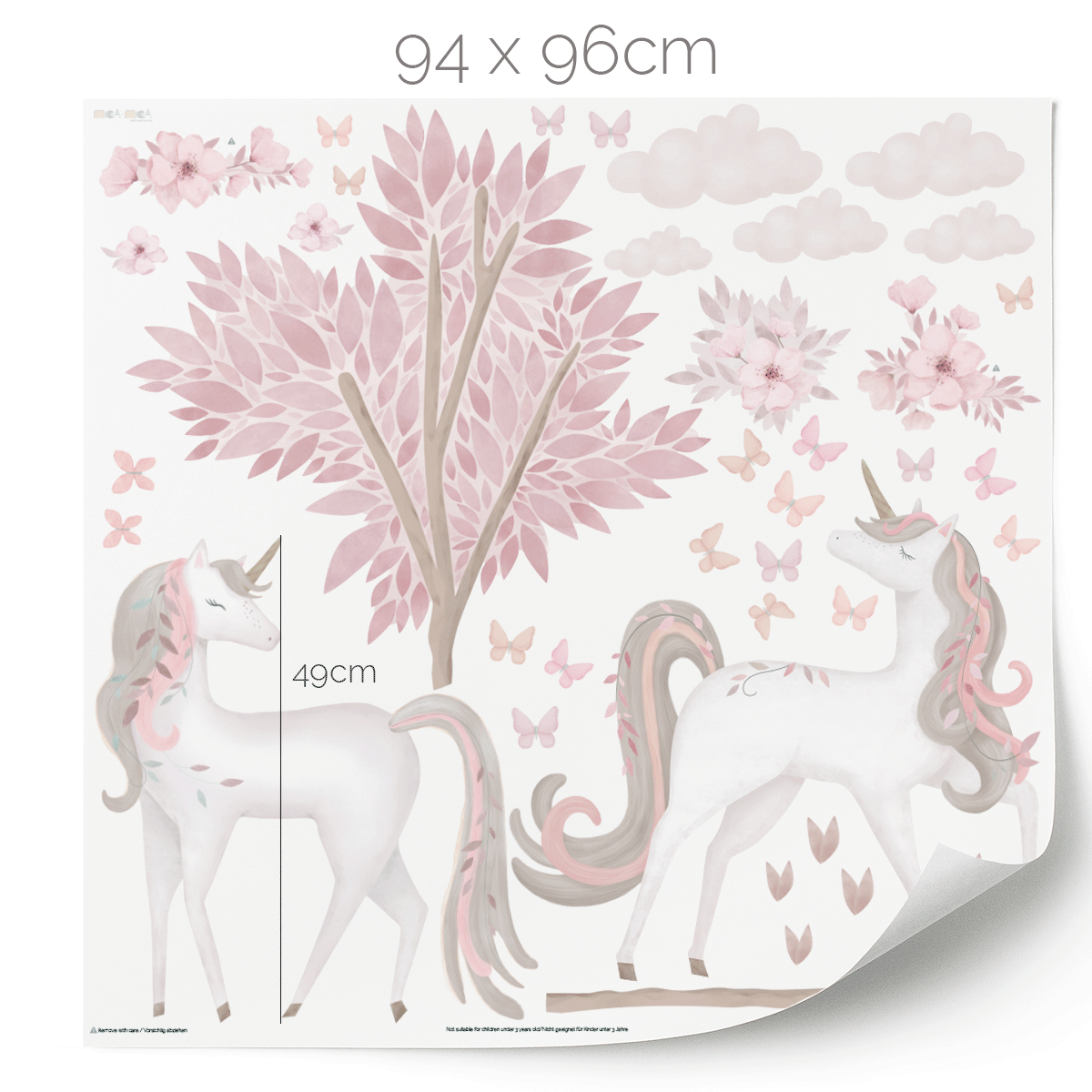 Unicorn wall stickers - Magical unicorns with tree