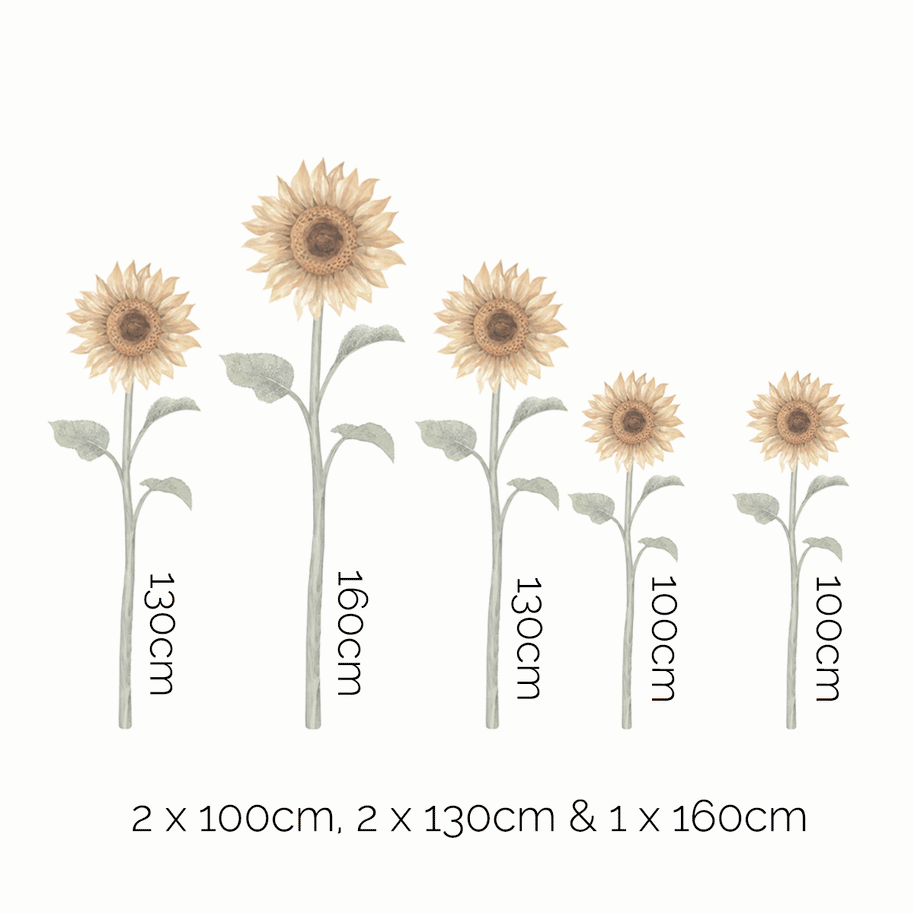 Flower wall stickers - Sunflowers and bees