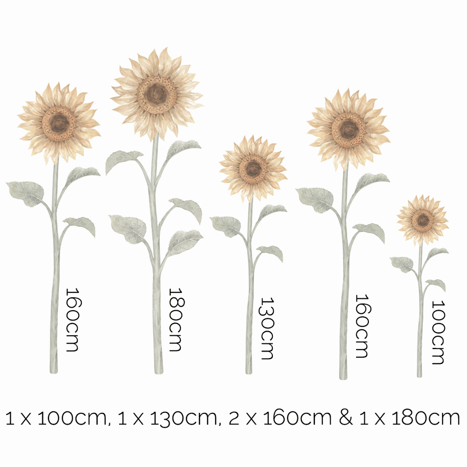 Flower wall stickers - Sunflowers and bees