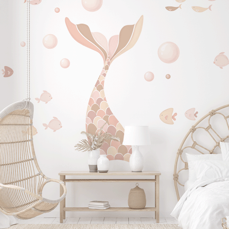 Cheeky mermaid tail wall stickers - Boho vibes
