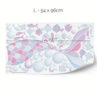 Cheeky mermaid tail wall stickers - Pink & Blue Splash