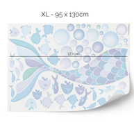 Cheeky mermaid tail wall stickers - Ocean blue