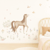 Horse wall stickers - Brown horse in flower meadow with birds