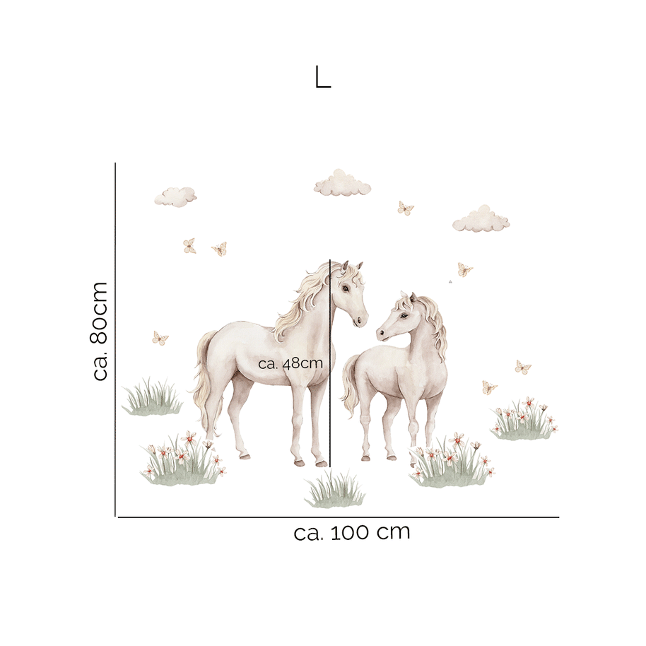 Horse & foal wall stickers - Moonlight Horses