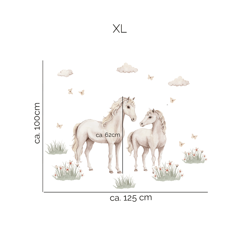 Horse & foal wall stickers - Moonlight Horses