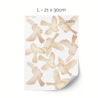 Tree wall stickers - Tree with flower meadow, birds and butterflies