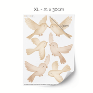 Tree wall stickers - Tree with flower meadow, birds and butterflies