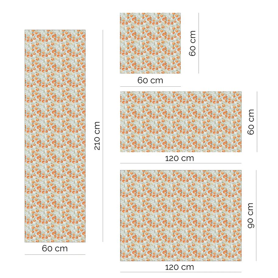 Furniture wrap - Oranges with bees (mint)