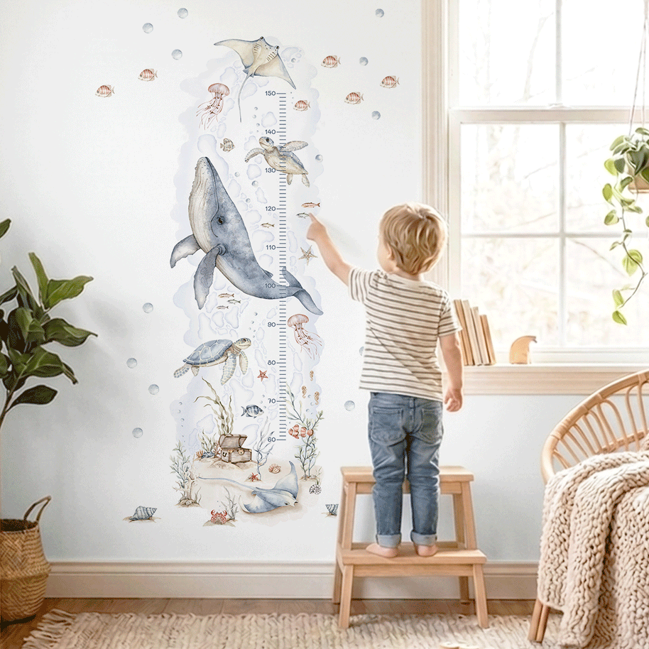 Height chart wall sticker - Ocean Dreams growth chart