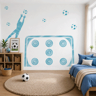 Wandtattoo Fußball – Fußballtor (blau)