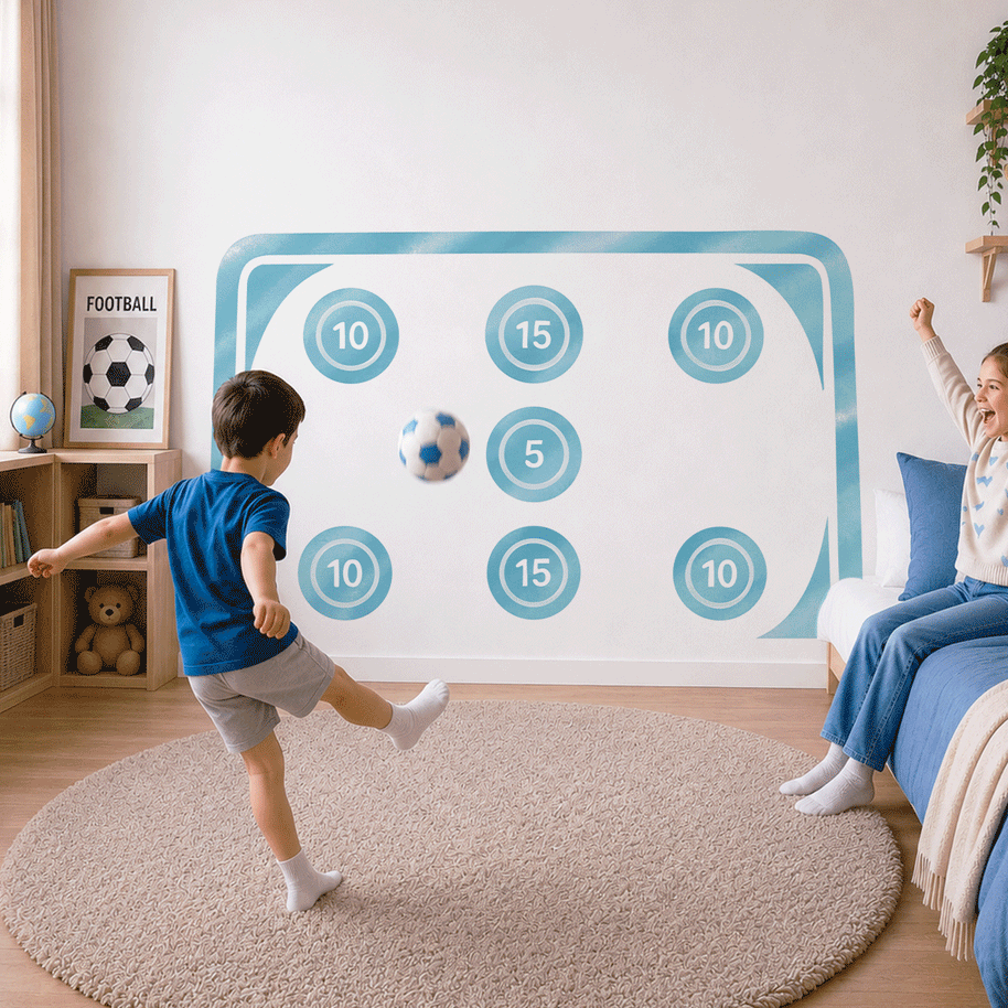 Wandtattoo Fußball – Fußballtor (blau)