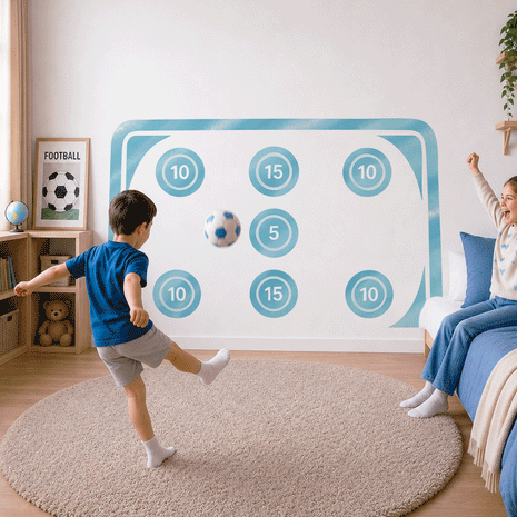 Wandtattoo Fußball – Fußballtor (blau)