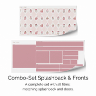 Sticker set for IKEA DUKTIG play kitchen - Delightful cupcakes (deep rose)