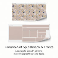 Klebefolie für IKEA DUKTIG Kinderküche - Wiesenblumen (Helles Taupe)