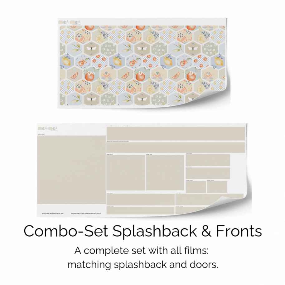 Sticker set for IKEA DUKTIG play kitchen - Fruity tiles (sand)