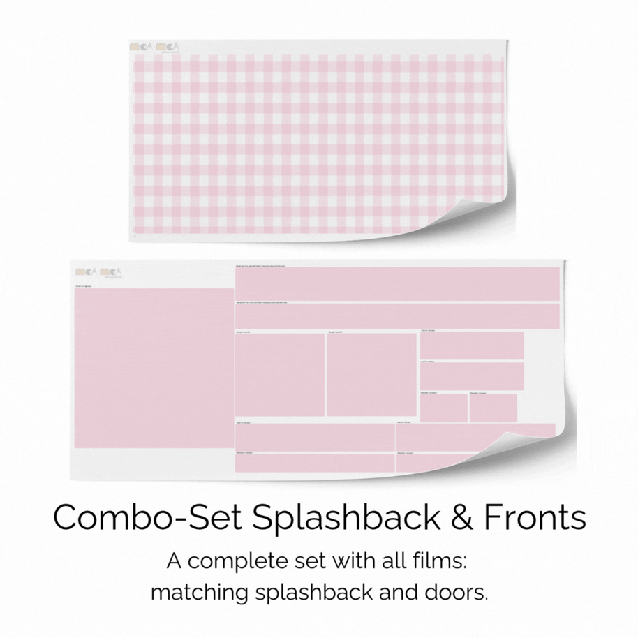 Sticker set for IKEA DUKTIG play kitchen - Gingham (pink)