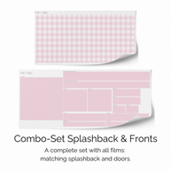 Sticker set for IKEA DUKTIG play kitchen - Gingham (pink)