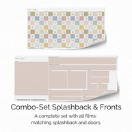 Sticker set for IKEA DUKTIG play kitchen - Checkered & floral tiles (rose)