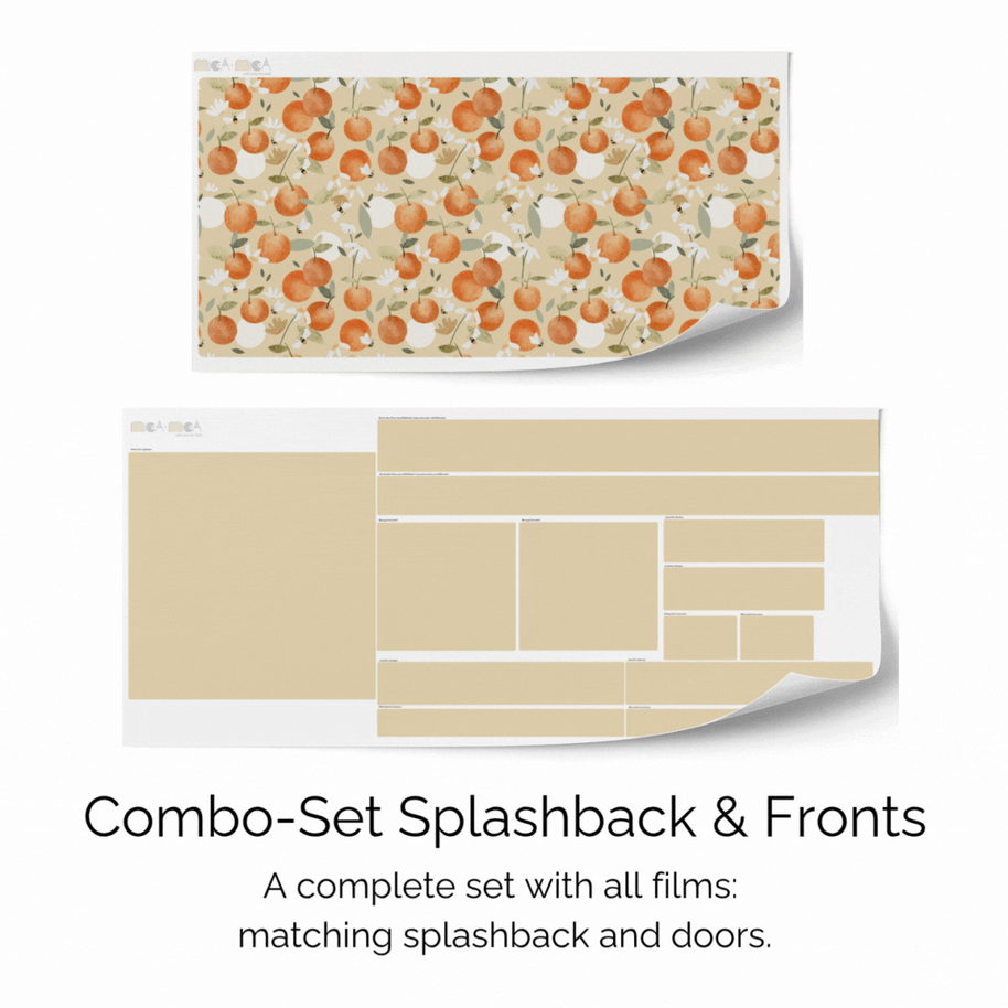 Sticker set for IKEA DUKTIG play kitchen - Oranges with bees (ivory)