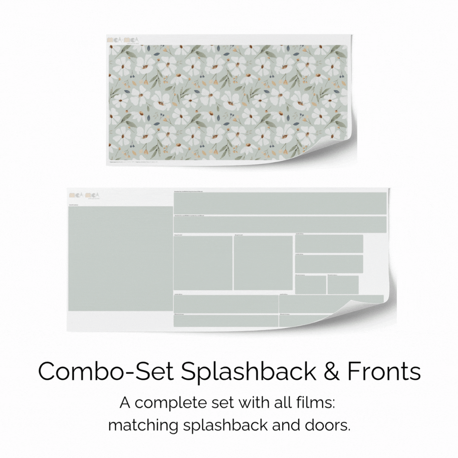 Klebefolie für IKEA DUKTIG Kinderküche - Frühlingsblumen (Minze)