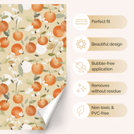 Sticker set for IKEA DUKTIG play kitchen - Oranges with bees (ivory)
