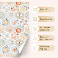 Sticker set for IKEA DUKTIG play kitchen - Fruity tiles (sand)