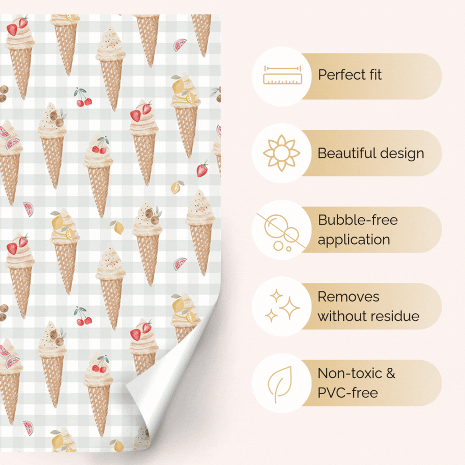 Sticker set for IKEA DUKTIG play kitchen - Fruit ice cream