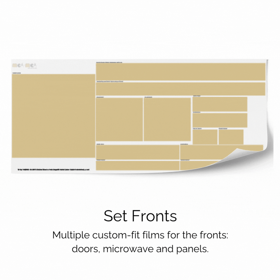 Sticker set for IKEA DUKTIG play kitchen - Checkered & floral tiles (mustard)